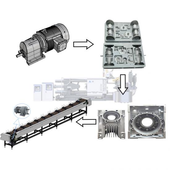 máquina de fundición a presión para la producción de motores reductores de aleación de aluminio